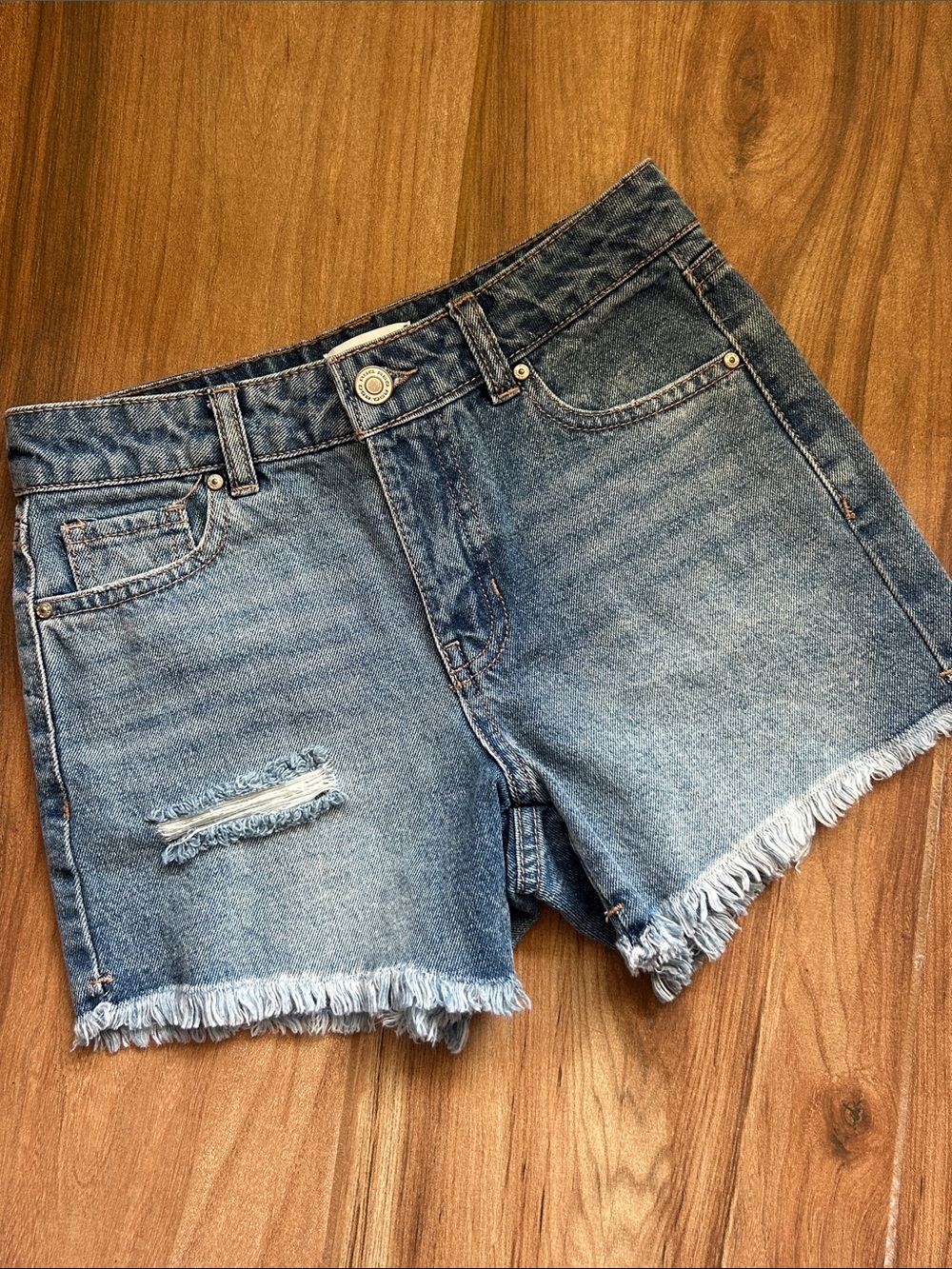RSQ Vintage High Rise Distressed Denim Shorts Girls Size 10